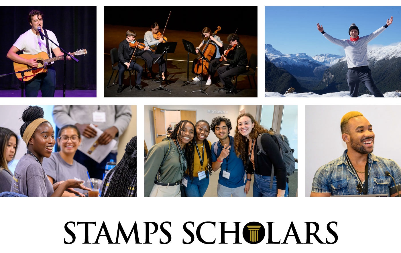 The photo that shows multiple activities of stamps scholar program